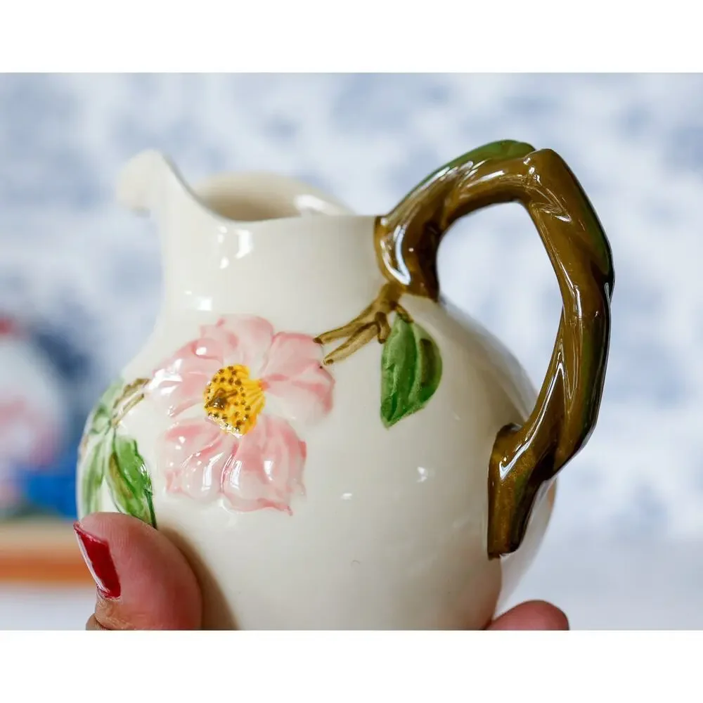 VTG 1940s Franciscan Desert Rose USA Creamer Pitcher Retro MCM Cottage Country